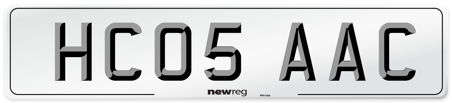 HC05 AAC Number Plate from New Reg